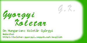 gyorgyi koletar business card