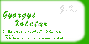 gyorgyi koletar business card